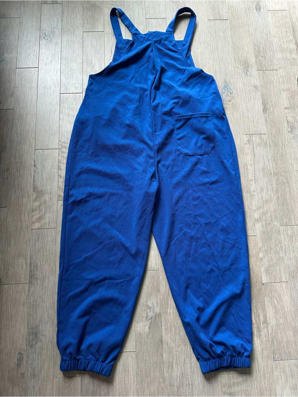 NWT HALARA Waffle Royal Blue Relaxed Pockets Jumpsuit Overall Size Large - Picture 5 of 7